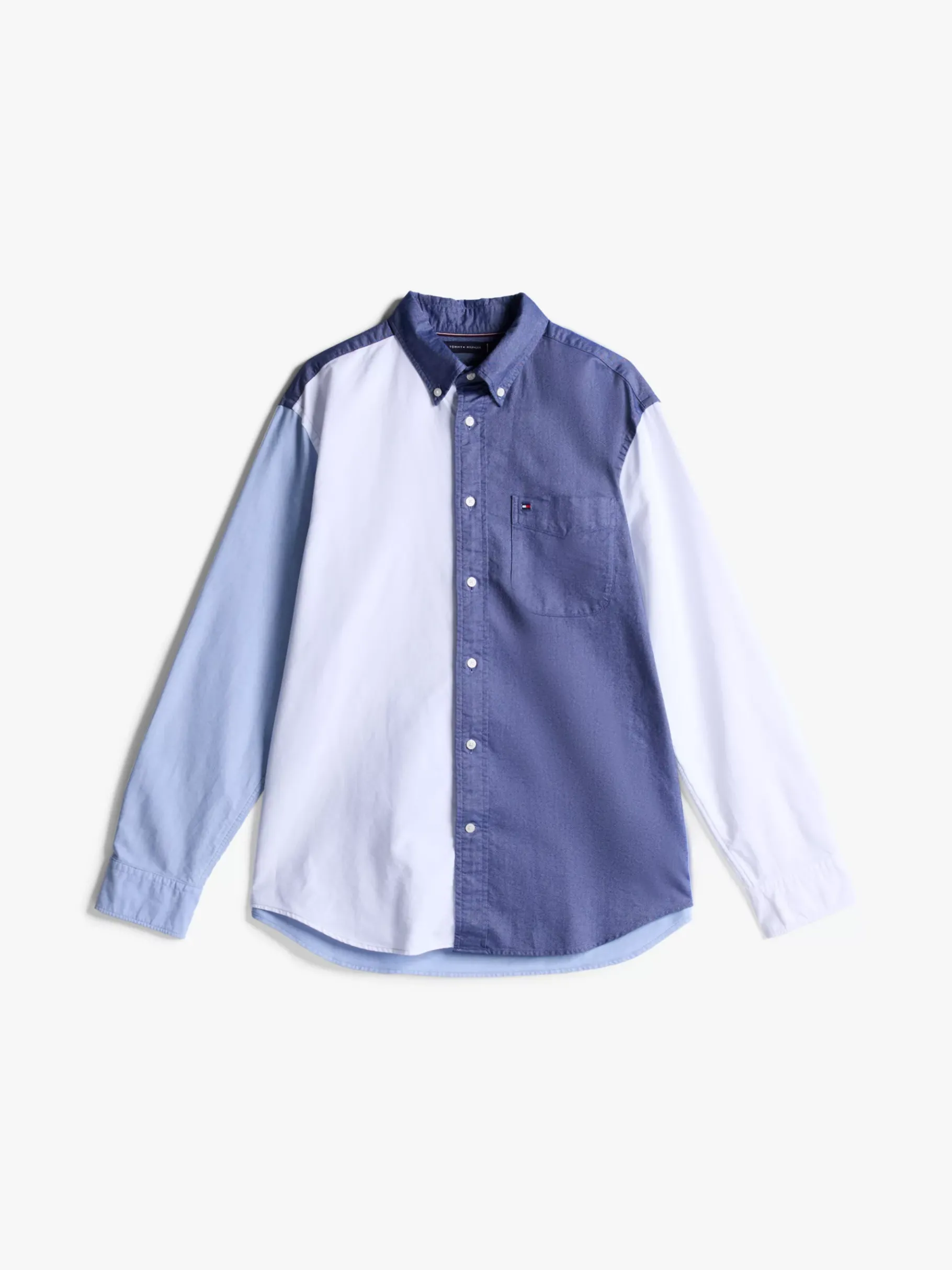 Tommy Hilfiger Relaxed Fit Oxford-Hemd mit Color Block-Design DESERT SKY/MULTI Best