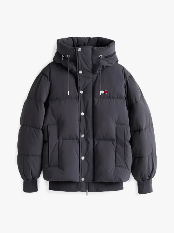 Tommy Hilfiger Relaxed Fit Puffer-Jacke mit Kapuze WASHED BLACK Store