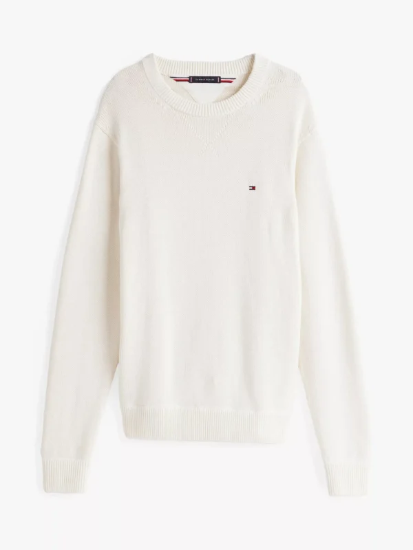 Tommy Hilfiger Relaxed Fit Pullover mit Flag-Stickerei IVORY PETAL Flash Sale