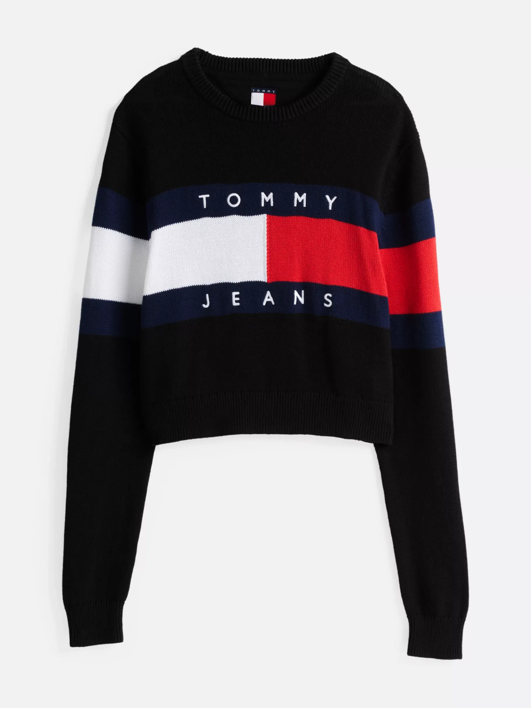 Tommy Hilfiger Relaxed Fit Pullover mit Color Block-Design BLACK Hot