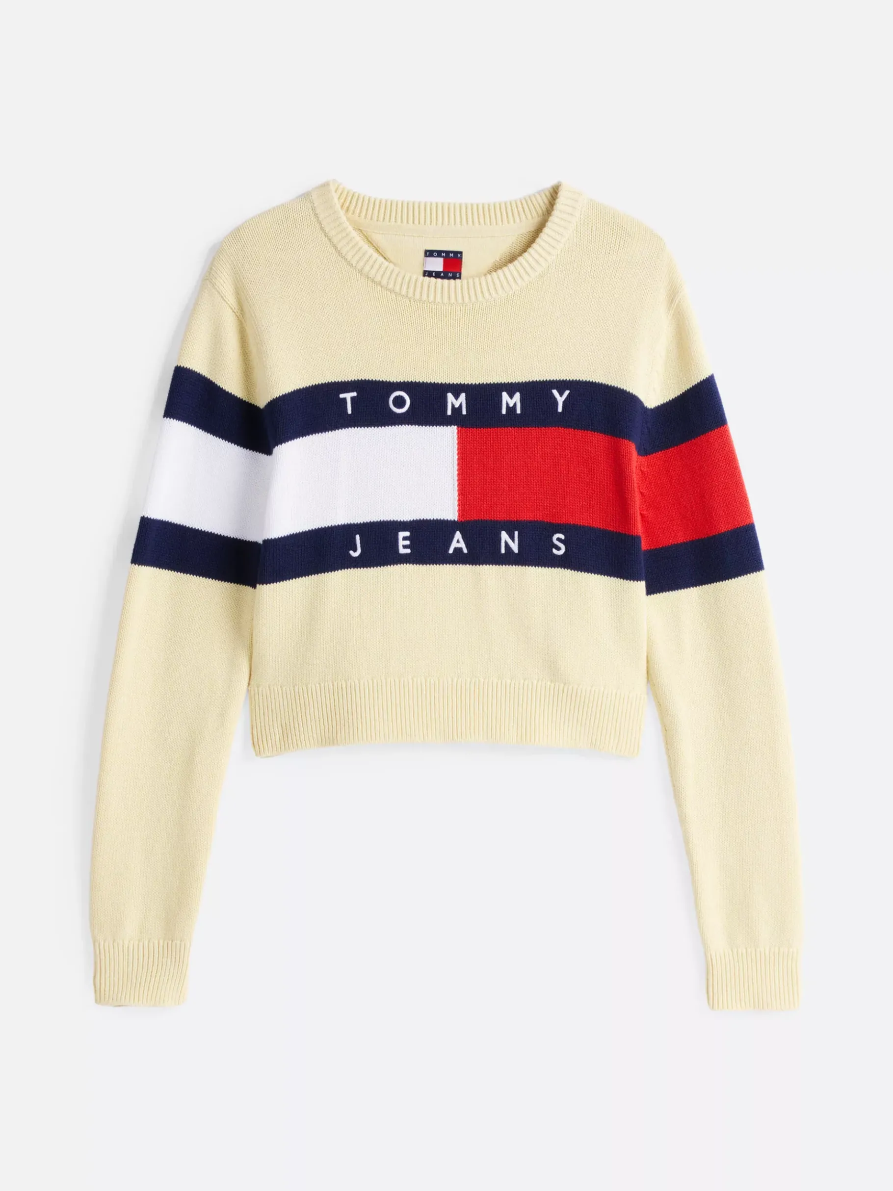 Tommy Hilfiger Relaxed Fit Pullover mit Color Block-Design CUSTARD CREAM Outlet