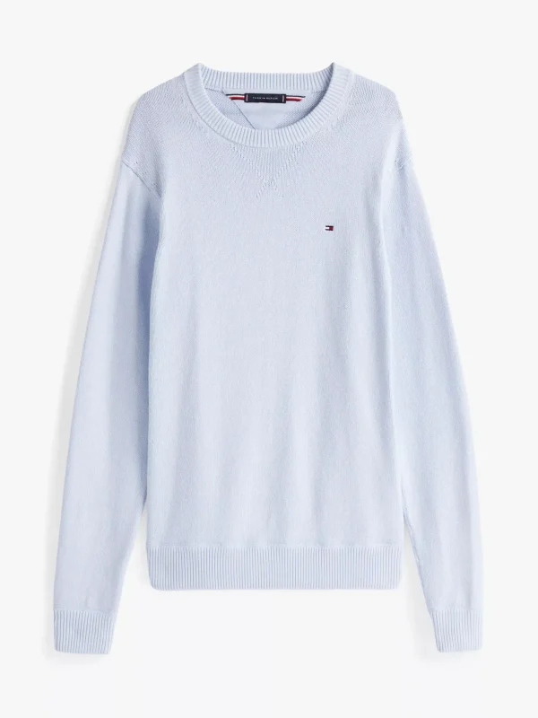 Tommy Hilfiger Relaxed Fit Pullover mit Flag-Stickerei BREEZY BLUE MOULINE Outlet
