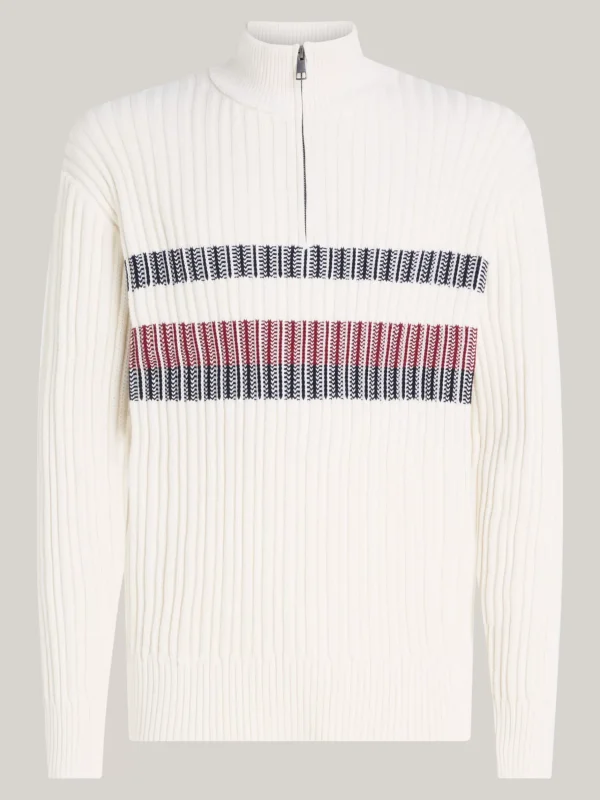 Tommy Hilfiger Relaxed Fit Pullover mit Global-Streifen IVORY Cheap