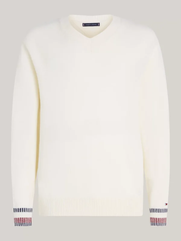 Tommy Hilfiger Relaxed Fit Pullover mit hohem Wollanteil IVORY Sale