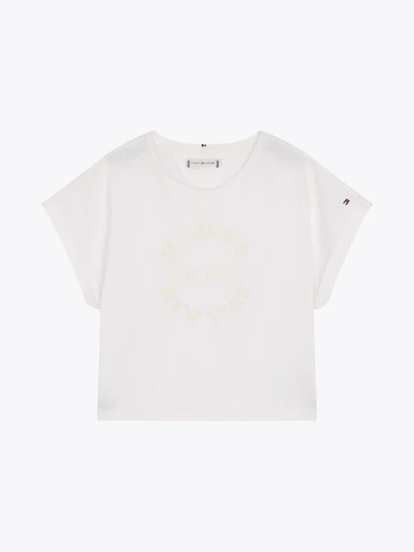 Tommy Hilfiger Relaxed Fit Rundhals-T-Shirt mit Logo WHITE Best Sale