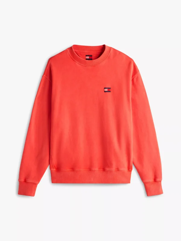 Tommy Hilfiger Relaxed Fit Sweatshirt mit Badge BRIGHT VERMILLION Fashion