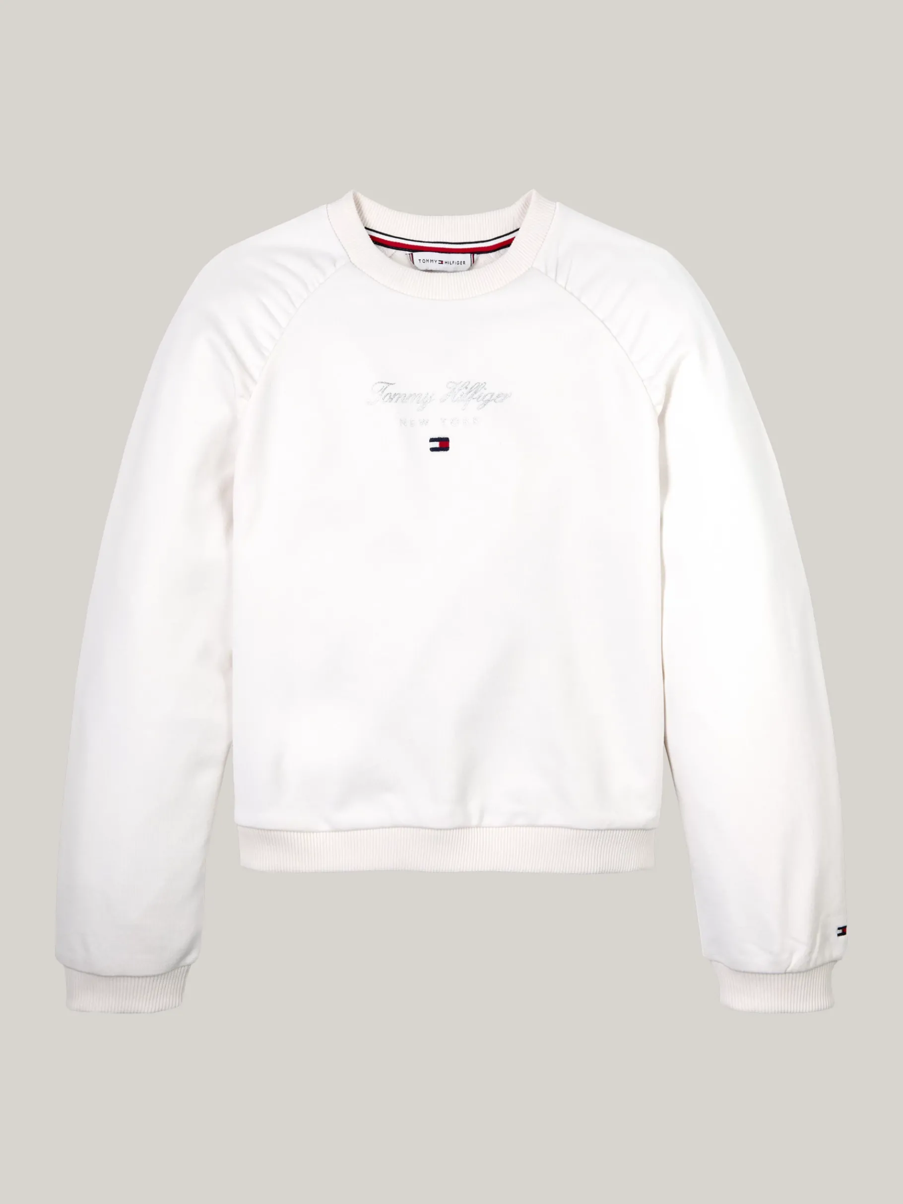 Tommy Hilfiger Relaxed Fit Sweatshirt mit Schreibschrift-Logo ANCIENT WHITE Best Sale