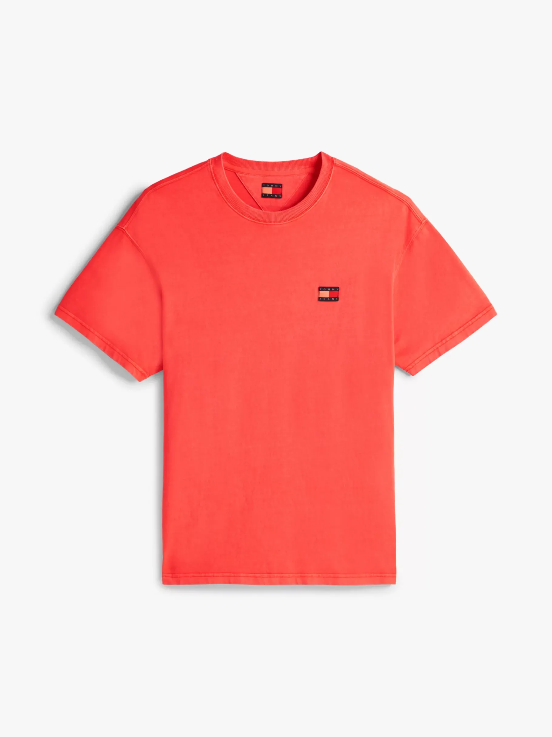 Tommy Hilfiger Relaxed Fit T-Shirt mit gewebtem Badge BRIGHT VERMILLION Hot