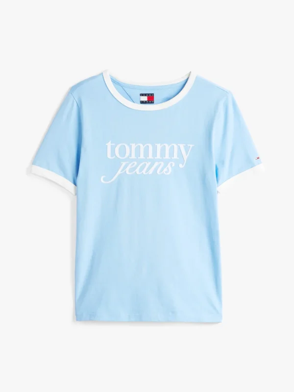 Tommy Hilfiger Relaxed Fit T-Shirt mit Kontrast-Logo SUGARPLUM BLUE Store
