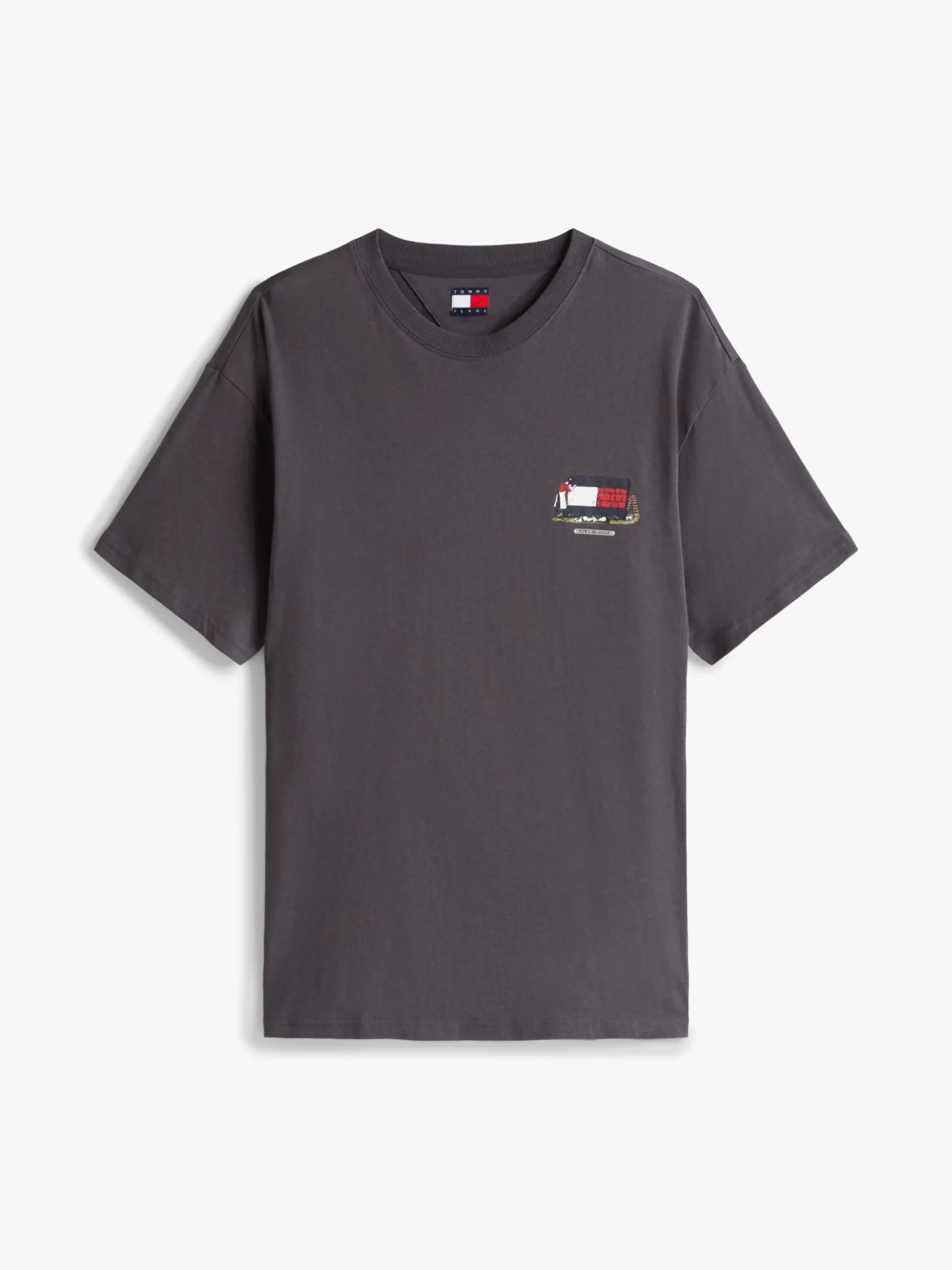 Tommy Hilfiger Relaxed Fit T-Shirt mit Logo hinten WASHED BLACK Shop
