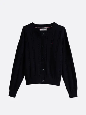 Tommy Hilfiger Relaxed Fit Zopfstrick-Cardigan DESERT SKY Best Sale