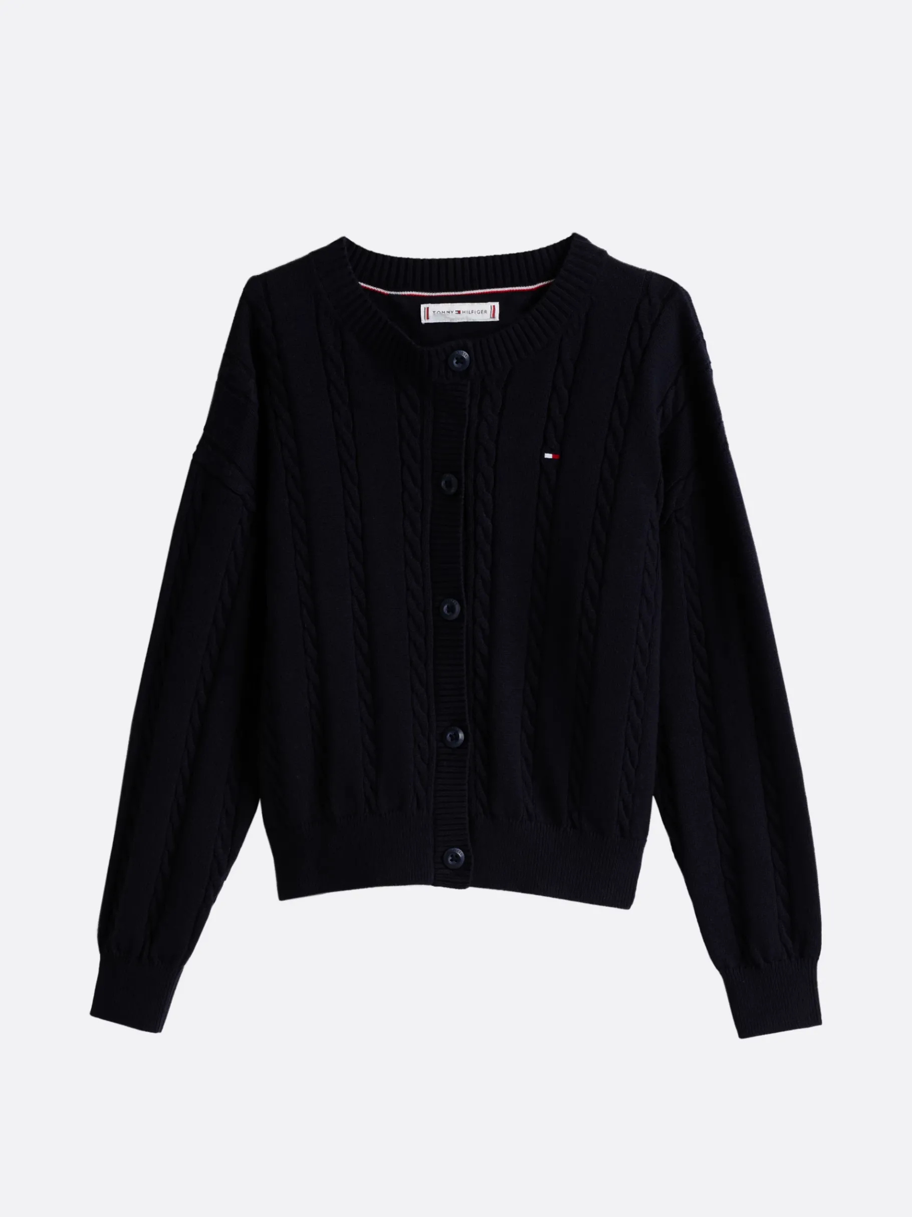 Tommy Hilfiger Relaxed Fit Zopfstrick-Cardigan DESERT SKY Best Sale