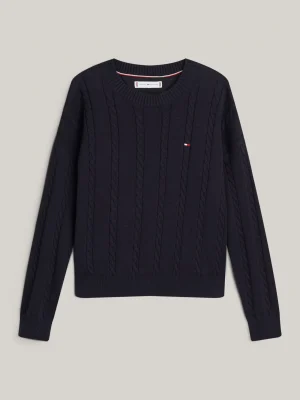 Tommy Hilfiger Relaxed Fit Zopfstrick-Pullover DESERT SKY Cheap