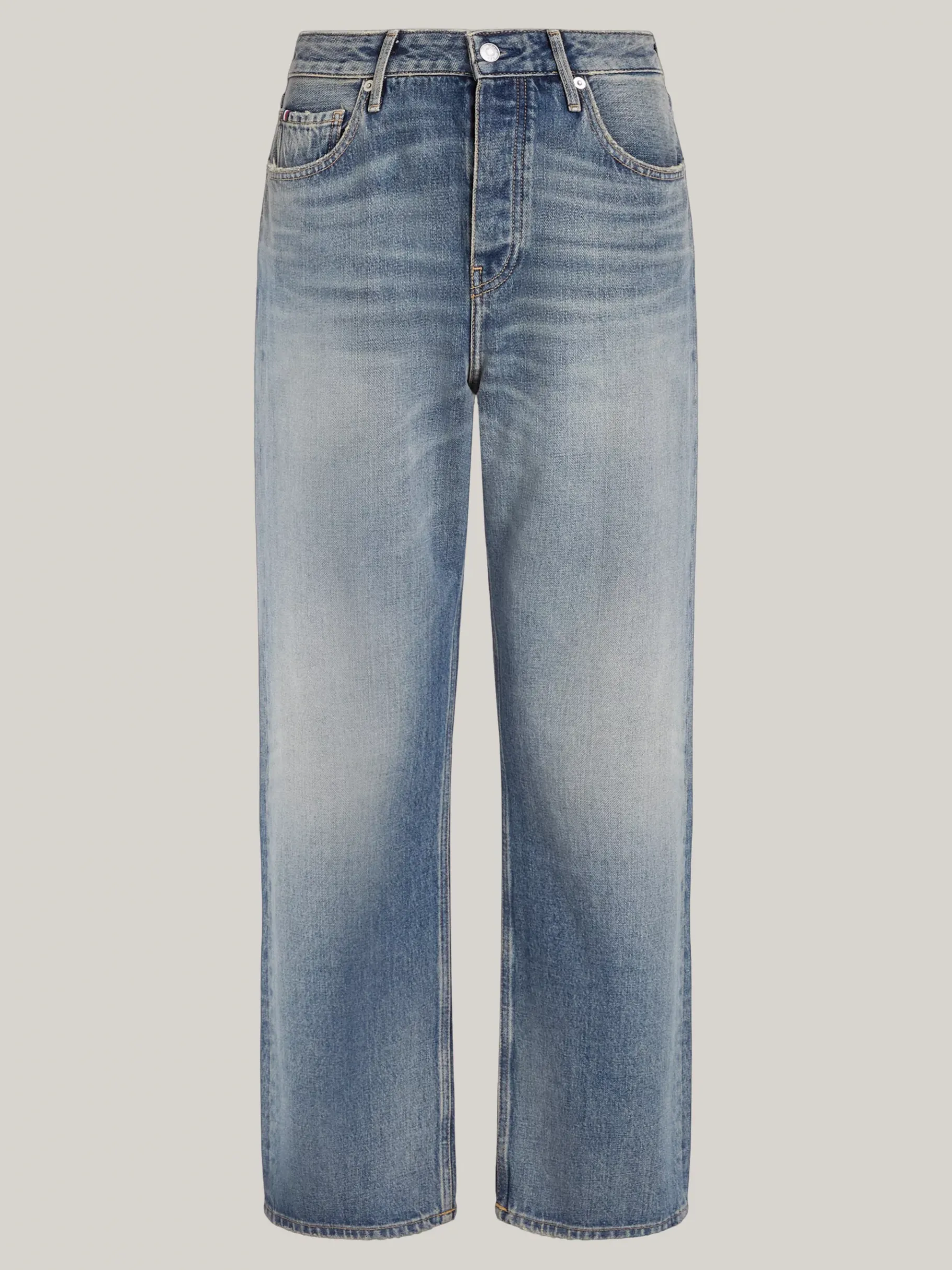 Tommy Hilfiger Relaxed Straight Jeans mit mittelhohem Bund und Fade-Effekt MEG Online