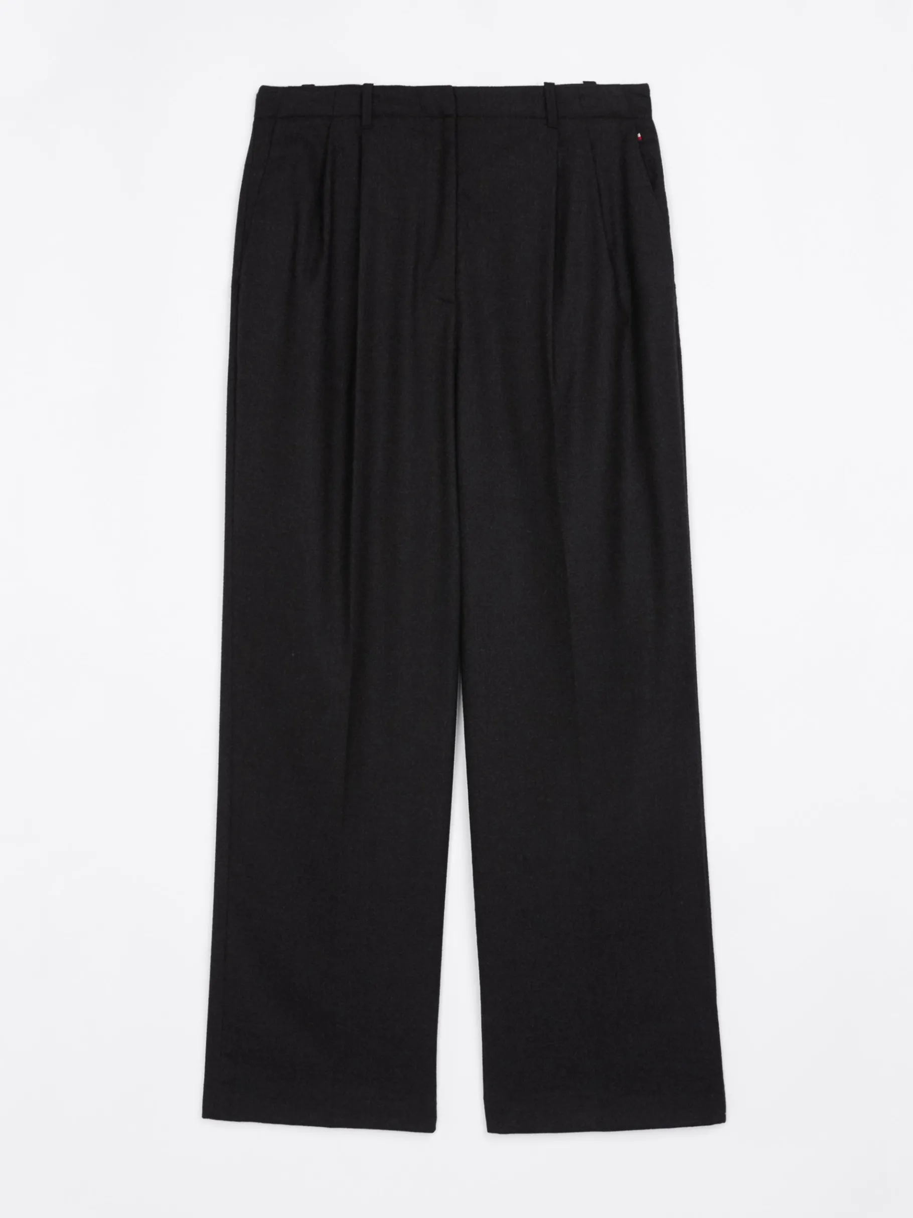 Tommy Hilfiger Relaxed Straight Leg Fit Hose aus Wollmix BLACK HEATHER Online