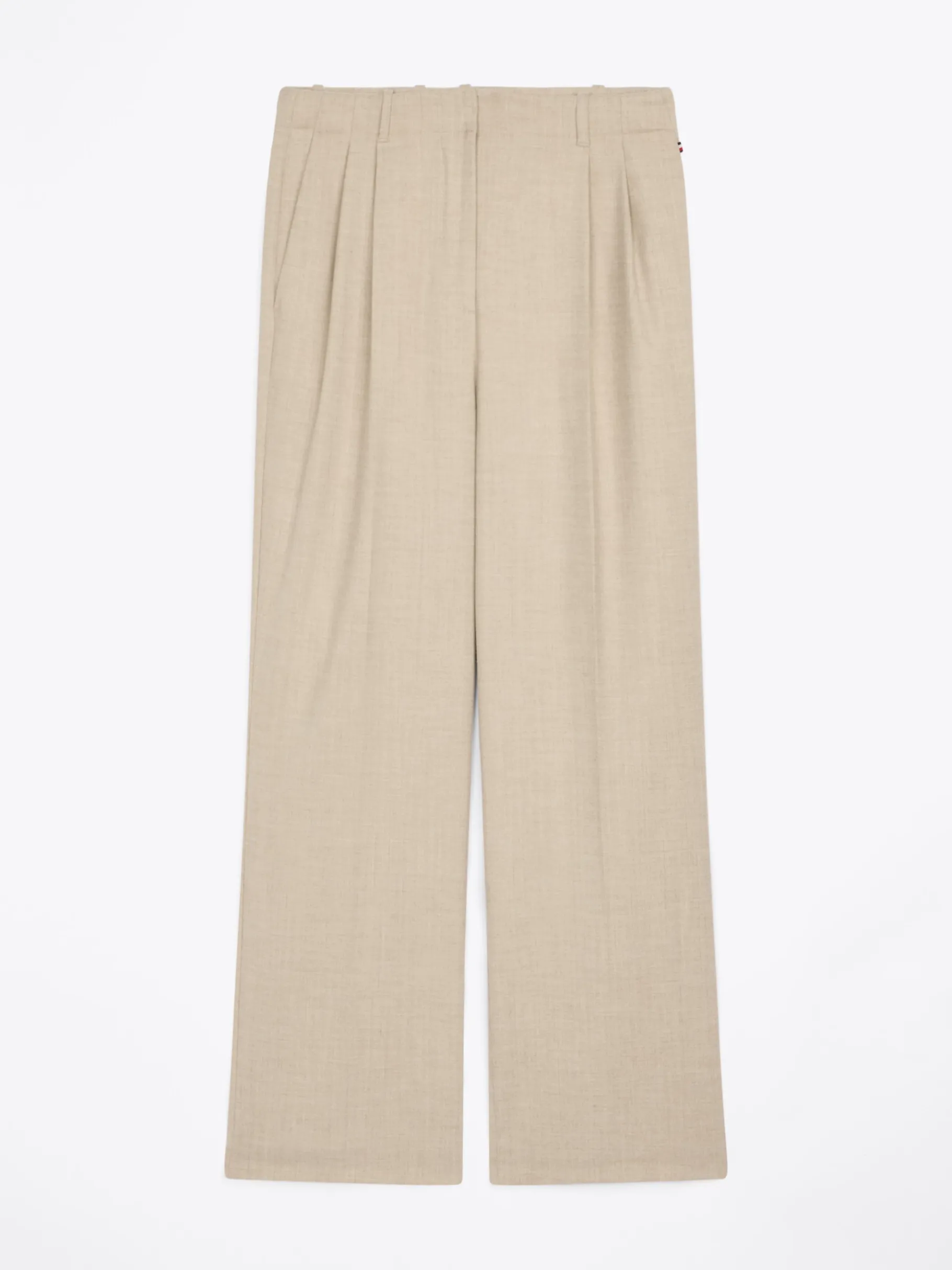 Tommy Hilfiger Relaxed Straight Leg Fit Hose aus Wollmix CLASSIC BEIGE HEATHER Store