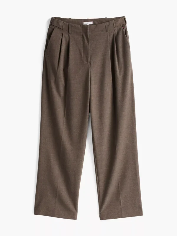 Tommy Hilfiger Relaxed Straight Leg Fit Hose aus Flanell LEGACY BROWN HEATHER Store