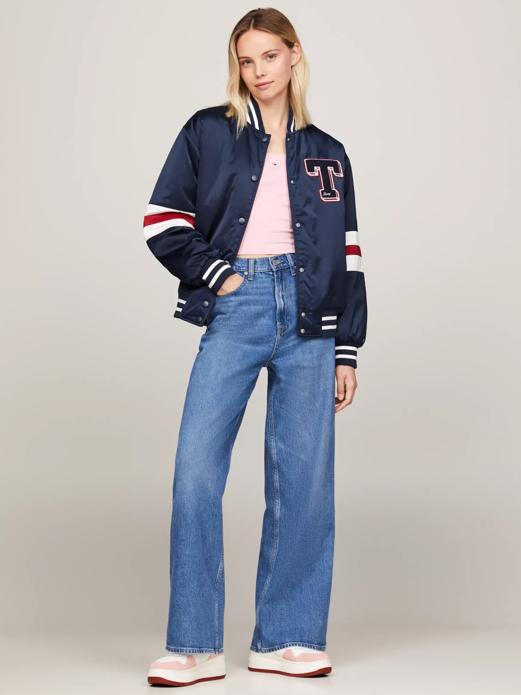 Tommy Hilfiger Retro-Basketball-Ledersneaker mit Flatform CHALKY PINK Cheap