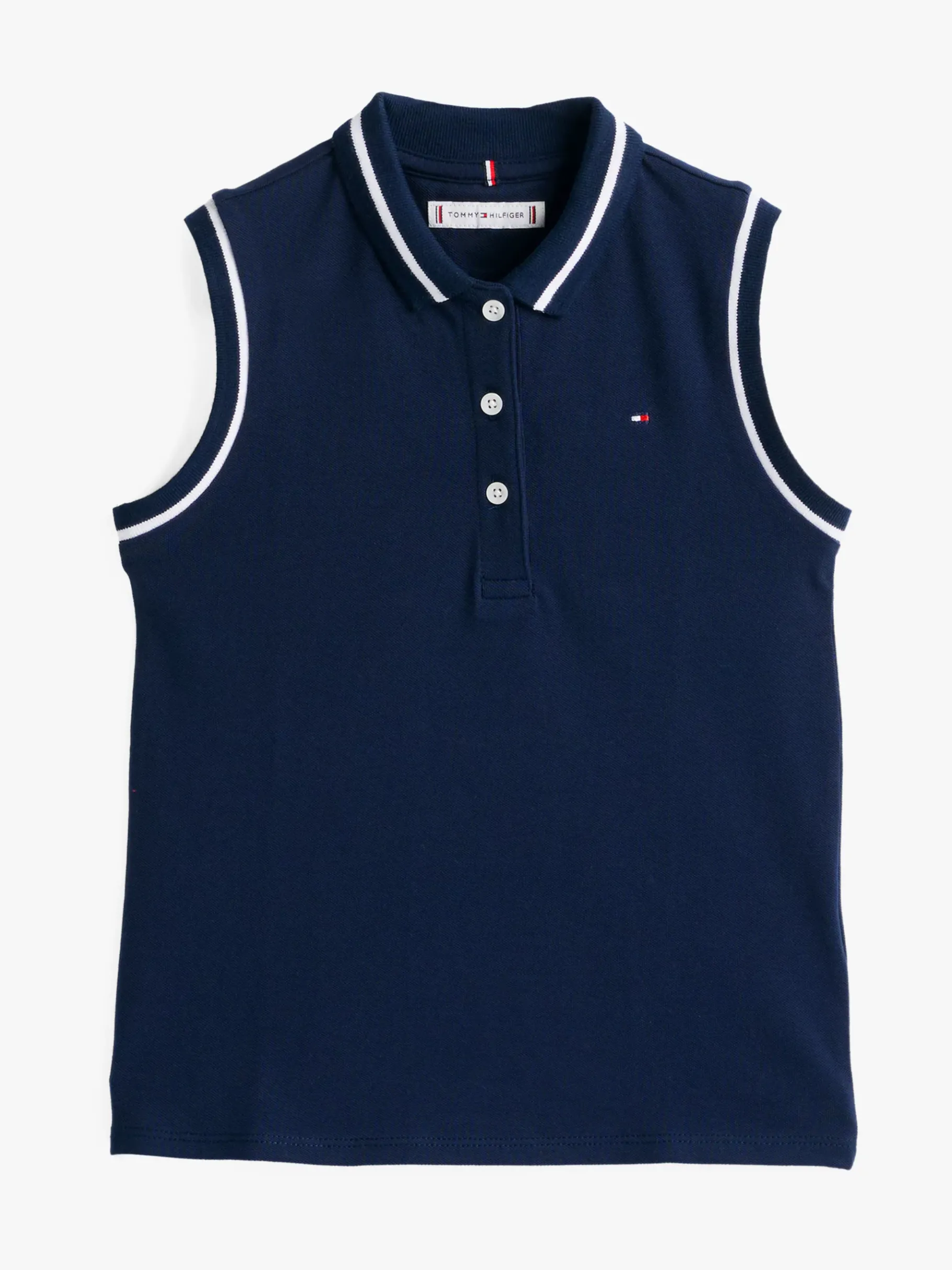 Tommy Hilfiger Ärmelloses Poloshirt mit Kontrast-Details DARK NIGHT NAVY Store