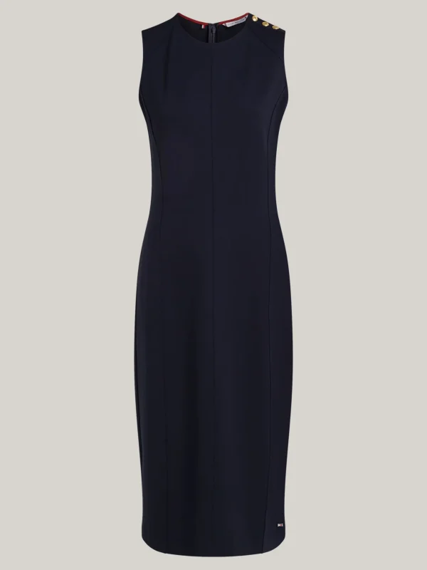 Tommy Hilfiger Ärmelloses Slim Fit Bodycon-Midikleid DESERT SKY Fashion