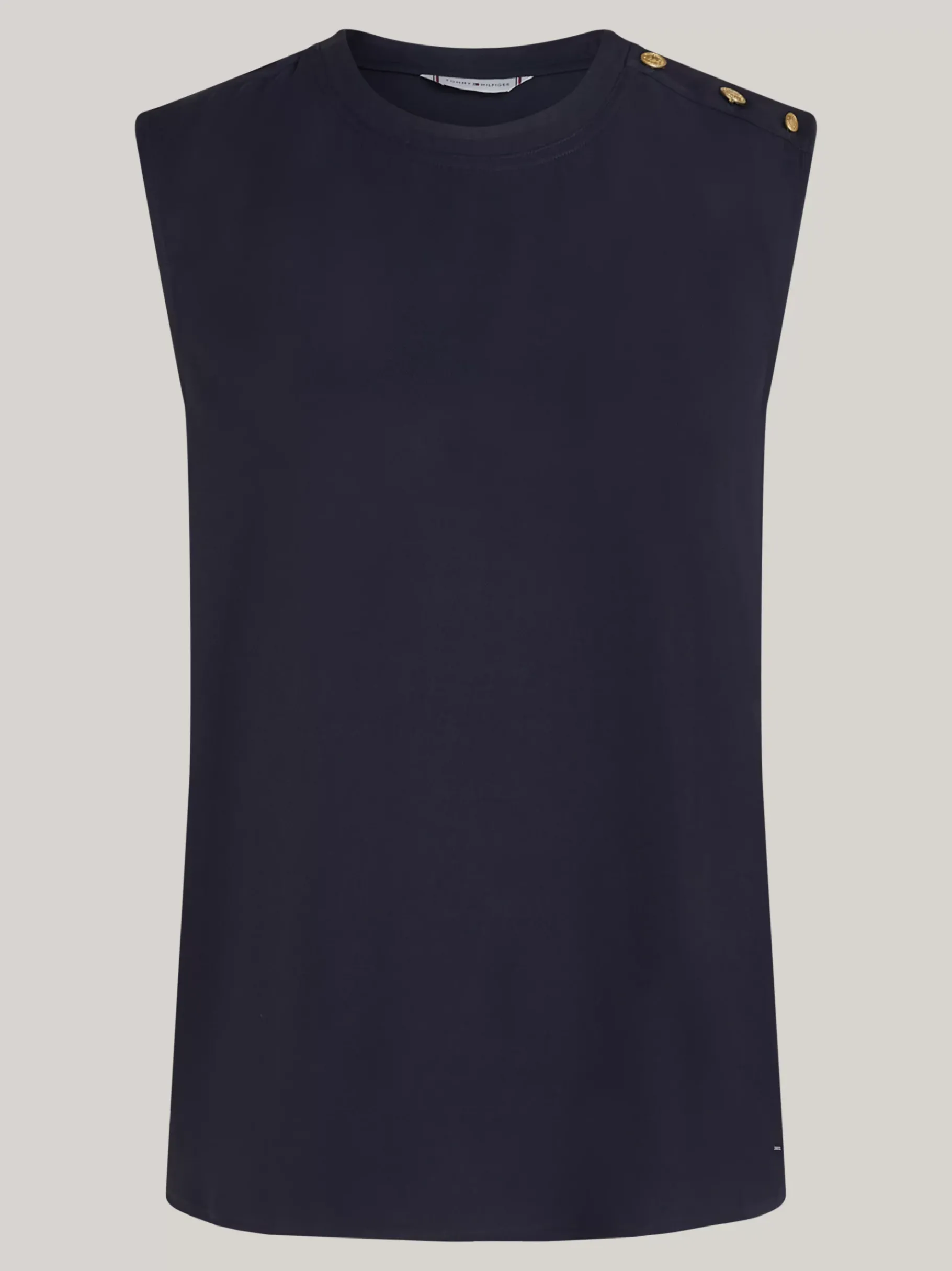 Tommy Hilfiger Ärmelloses Top mit geprägten Knöpfen DESERT SKY Discount