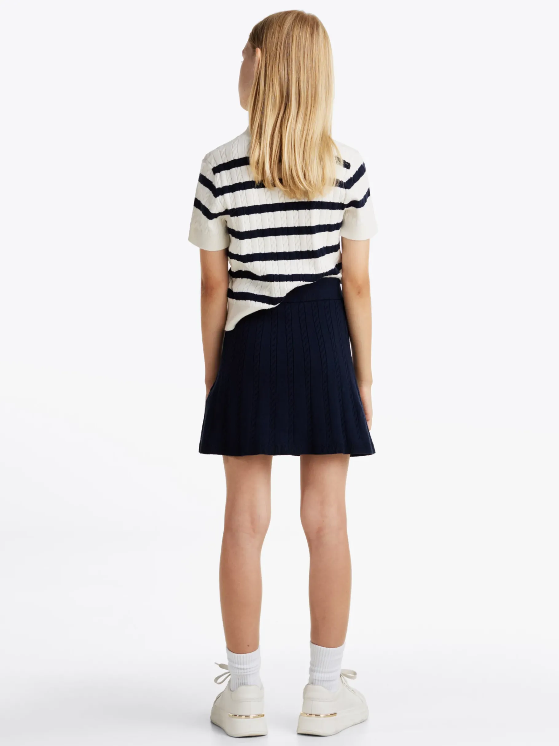 Tommy Hilfiger Rock mit Mini-Zopfmuster DARK NIGHT NAVY Discount