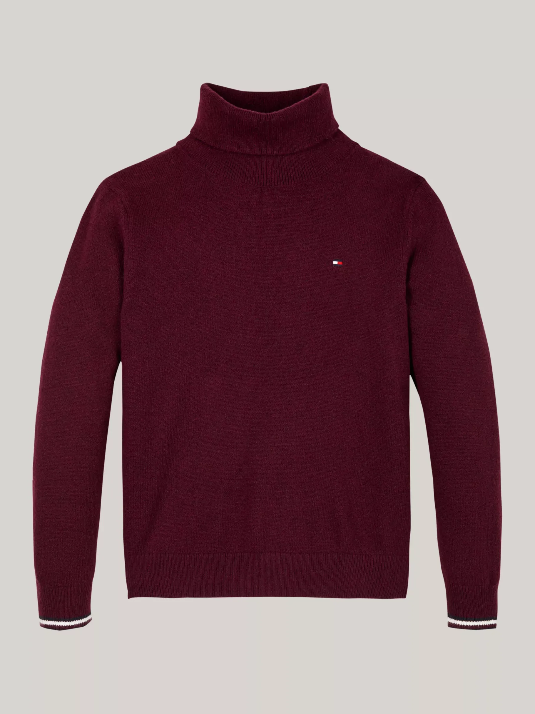 Tommy Hilfiger Rollkragen-Pullover aus Feinstrick DEEP ROUGE New