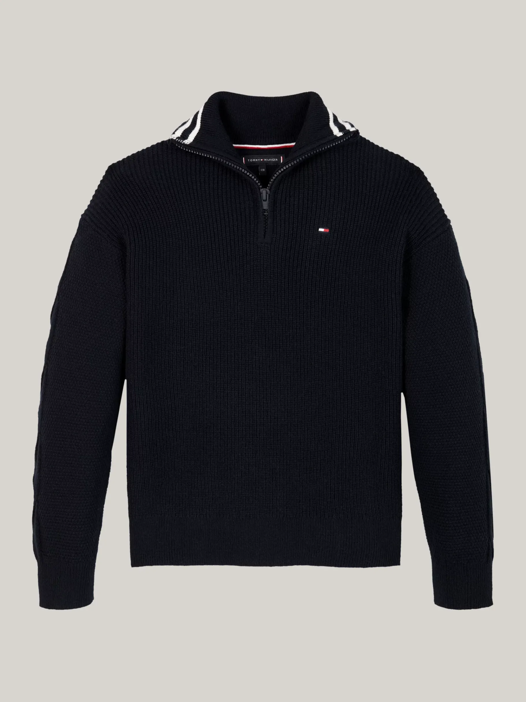 Tommy Hilfiger Rollkragenpullover mit Viertel-Reißverschluss DESERT SKY Flash Sale