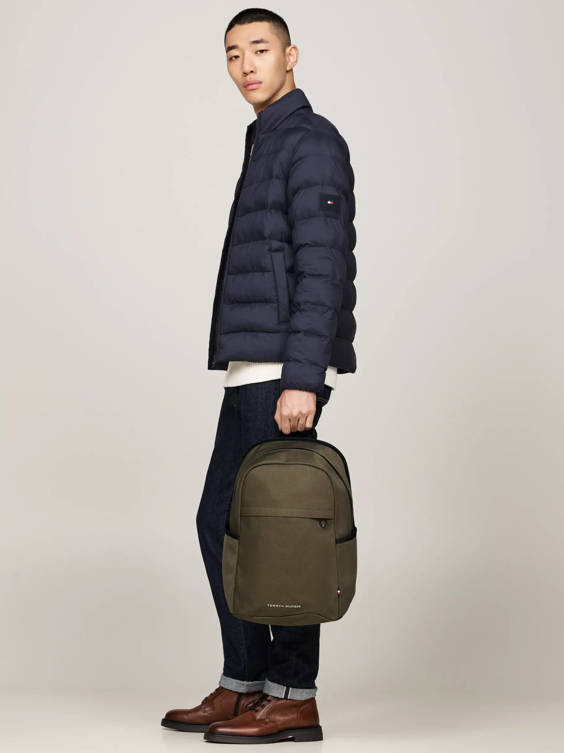 Tommy Hilfiger Rucksack mit Laptop-Fach und Logo ARMY GREEN Clearance