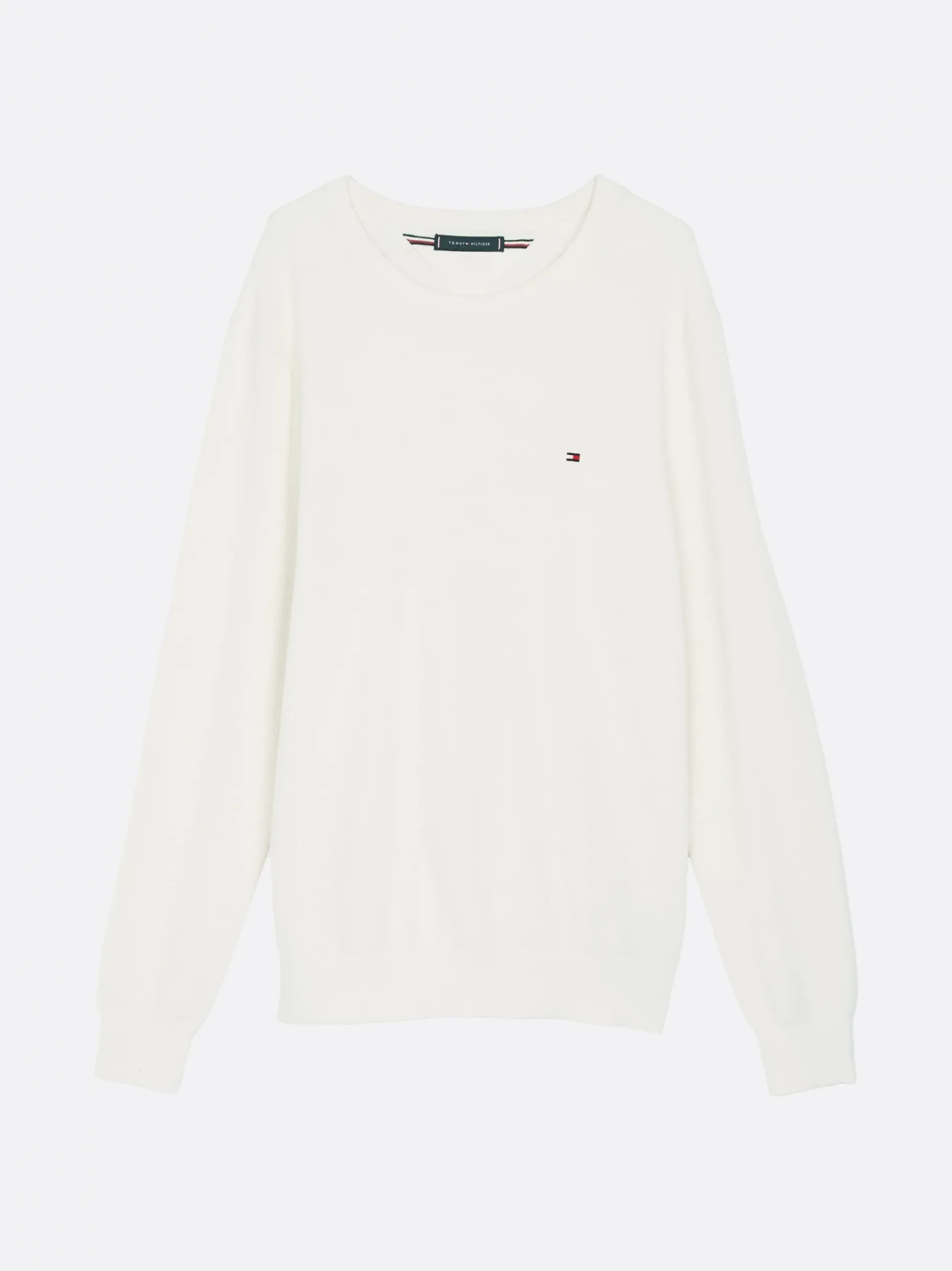 Tommy Hilfiger Rundhals-Pullover aus Strukturstrick IVORY PETAL Sale