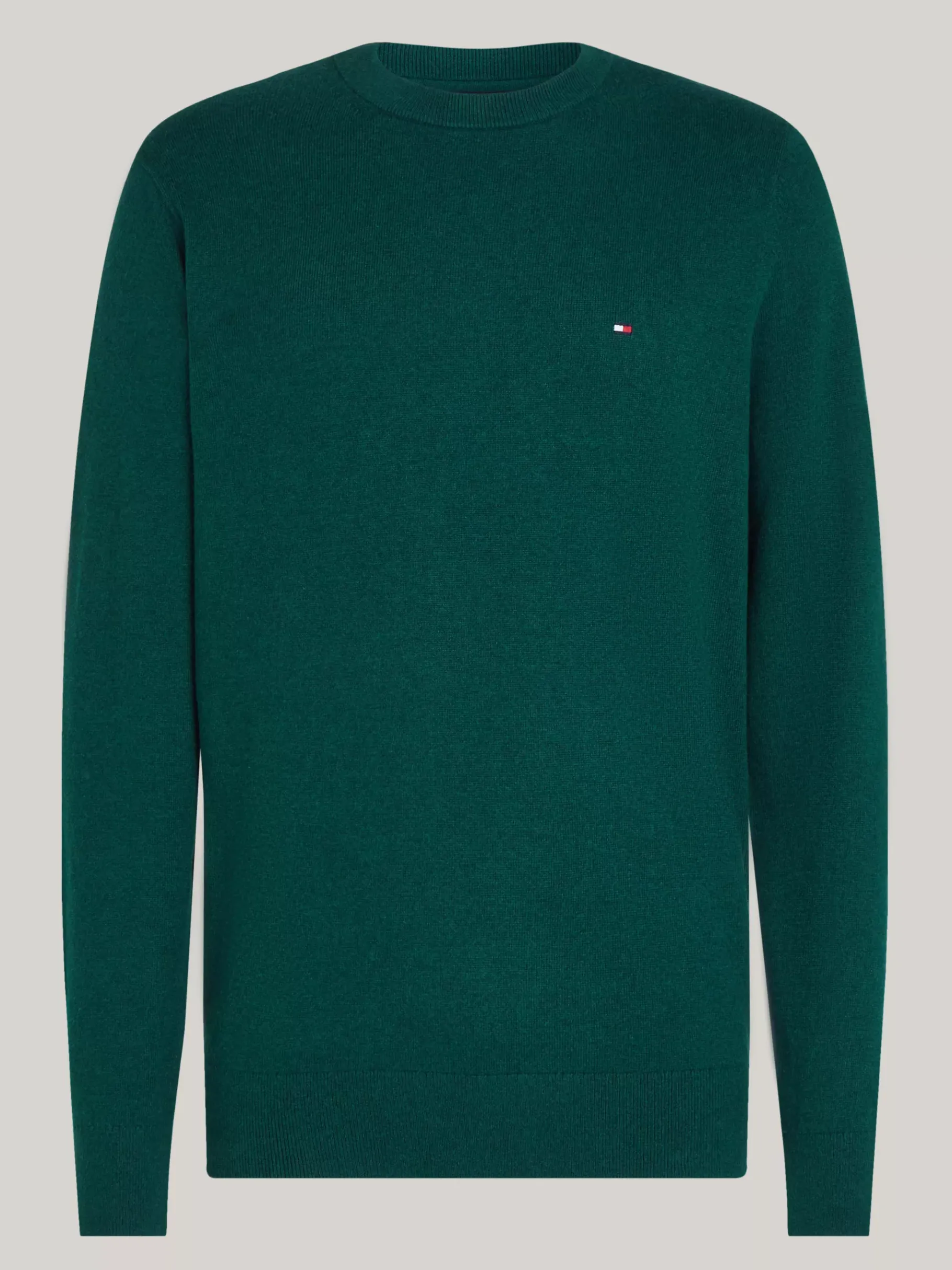 Tommy Hilfiger Rundhalspullover mit Kaschmir ORNAMENTAL GREEN HEATHER New
