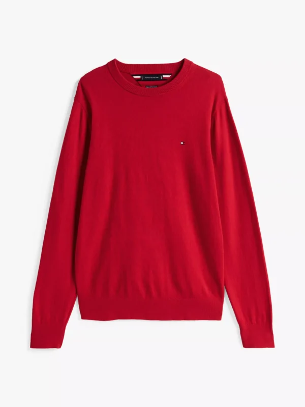 Tommy Hilfiger Rundhalspullover mit Kaschmir PRIMARY RED Discount
