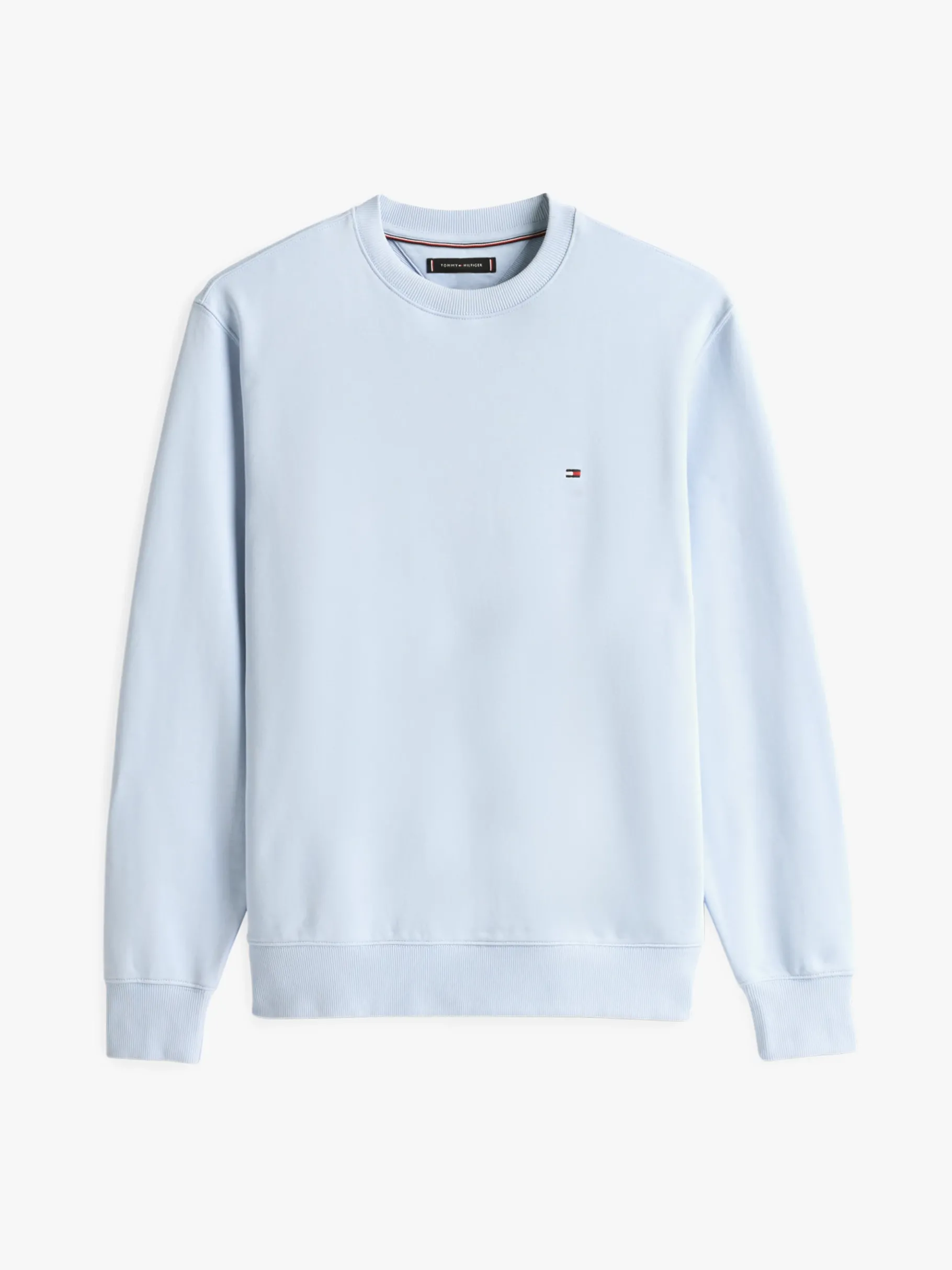 Tommy Hilfiger Rundhals-Sweatshirt mit Flag-Stickerei BREEZY BLUE New