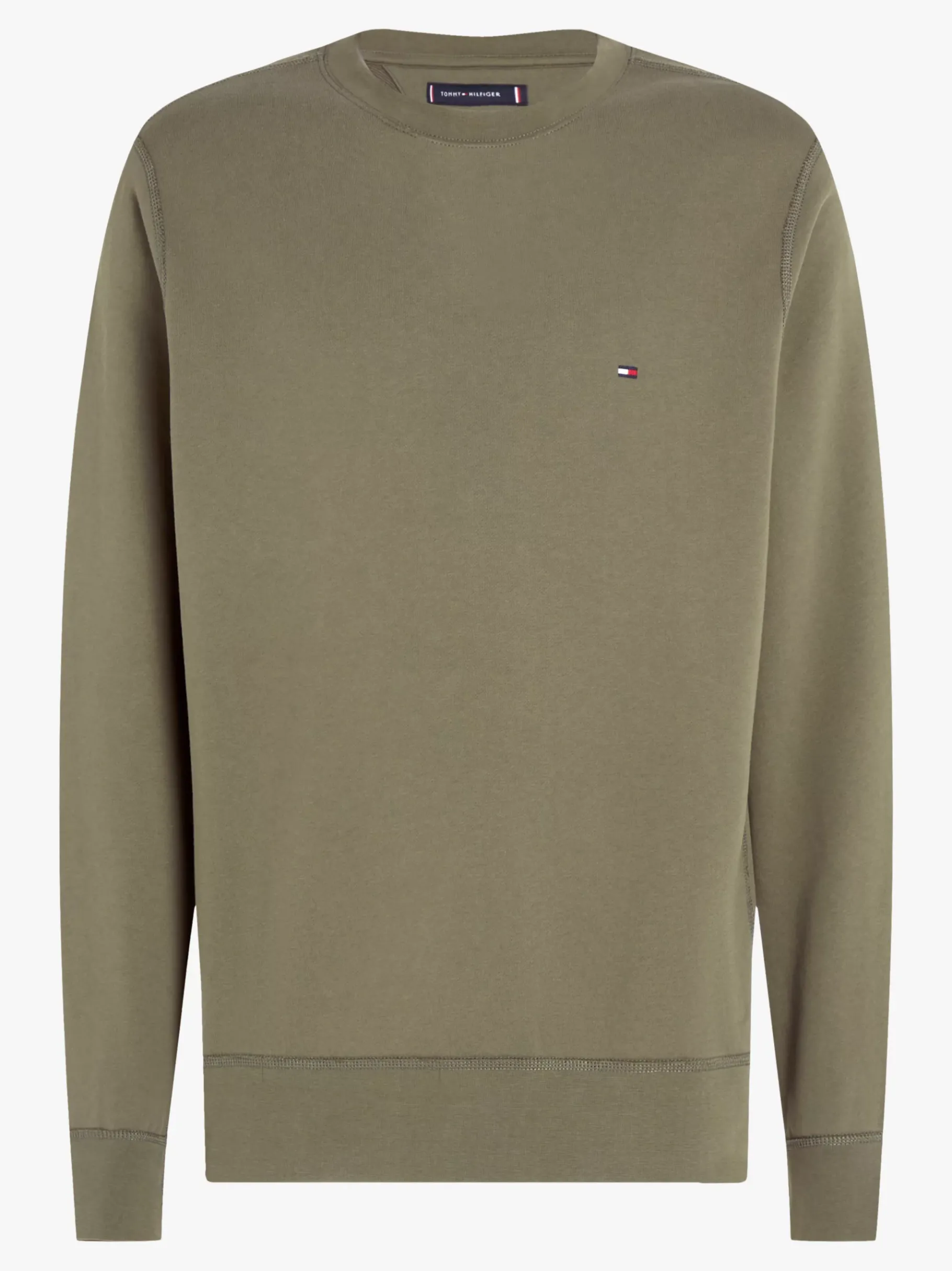 Tommy Hilfiger Rundhals-Sweatshirt mit Flag-Stickerei BATTLE GREEN Best Sale