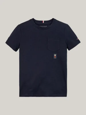 Tommy Hilfiger Rundhals-T-Shirt mit aufgesetzter Brusttasche DESERT SKY Flash Sale