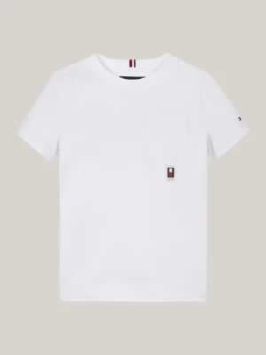 Tommy Hilfiger Rundhals-T-Shirt mit aufgesetzter Brusttasche WHITE New