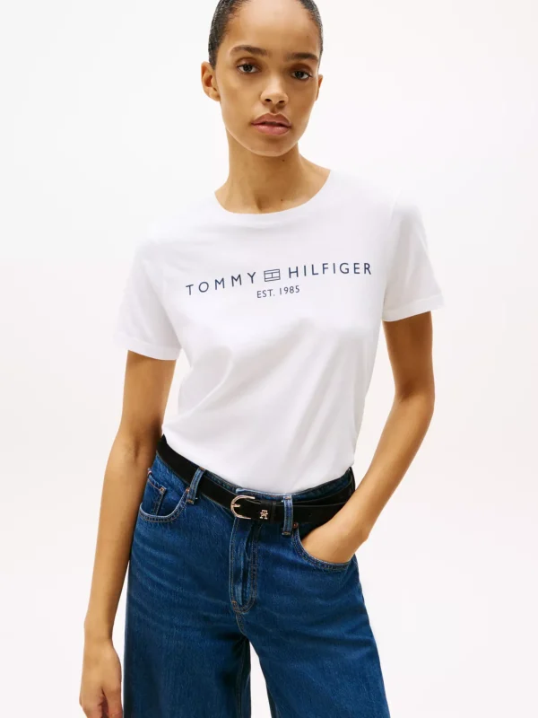 Tommy Hilfiger Rundhals-T-Shirt mit Logo TH OPTIC WHITE Online