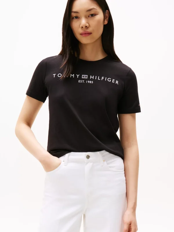 Tommy Hilfiger Rundhals-T-Shirt mit Logo BLACK Flash Sale