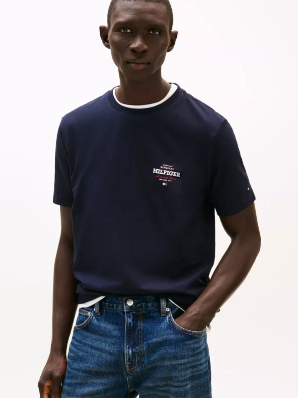 Tommy Hilfiger Rundhals-T-Shirt mit Logo DESERT SKY Cheap