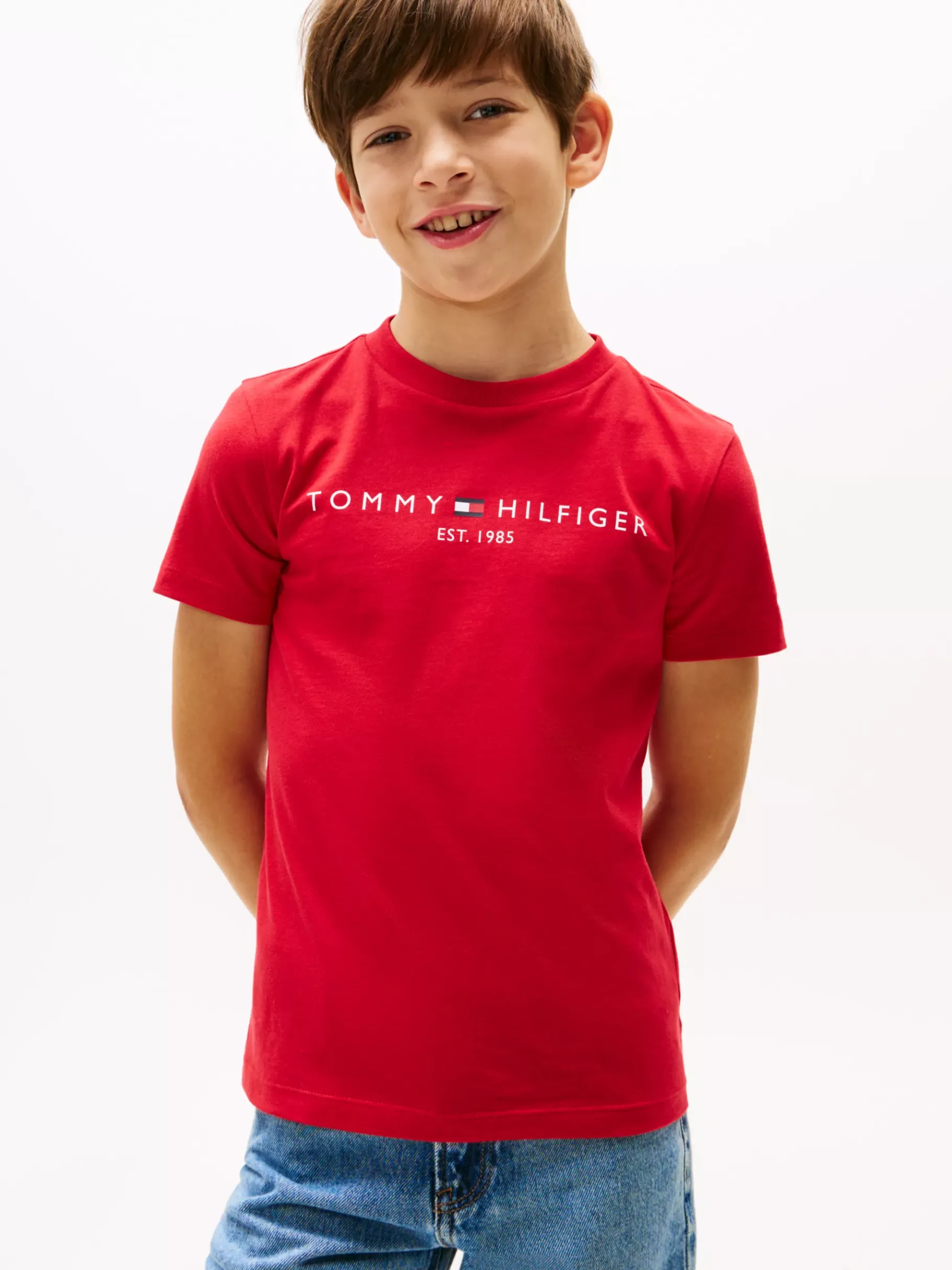 Tommy Hilfiger Rundhals-T-Shirt mit Logo PRIMARY RED New