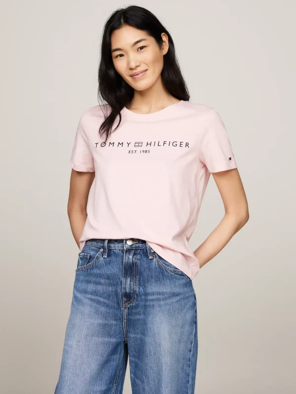 Tommy Hilfiger Rundhals-T-Shirt mit Logo DELICATE PINK Fashion