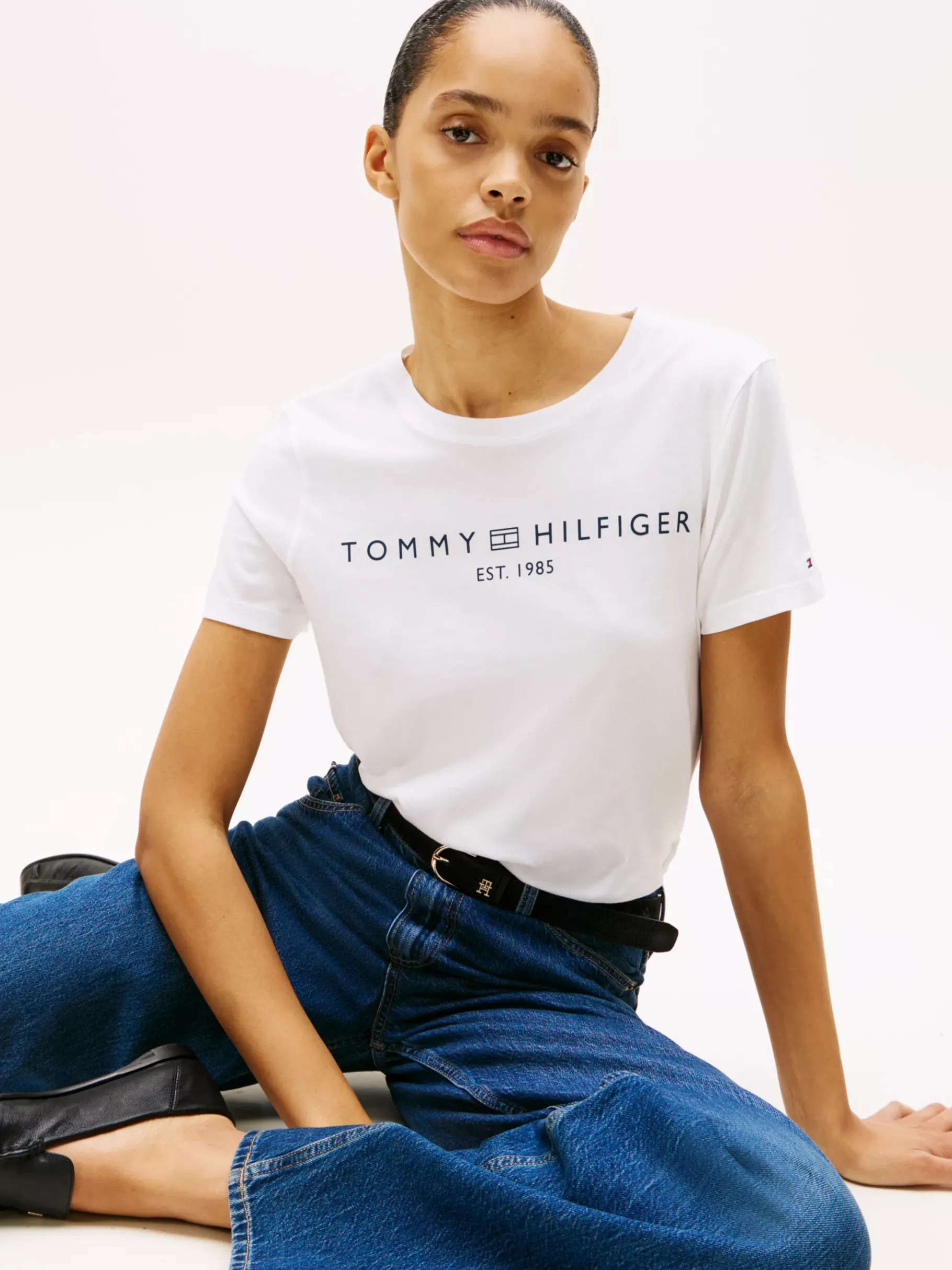 Tommy Hilfiger Rundhals-T-Shirt mit Logo TH OPTIC WHITE Online