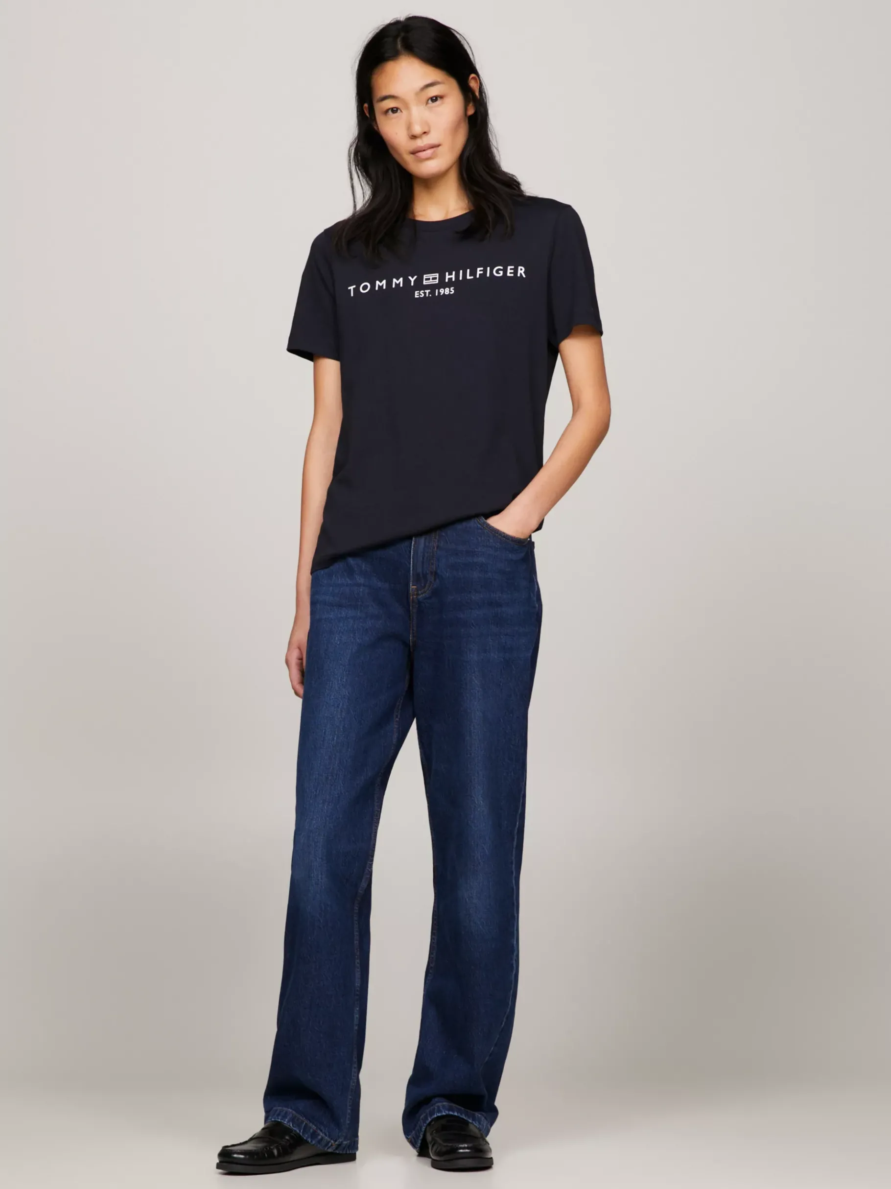Tommy Hilfiger Rundhals-T-Shirt mit Logo DESERT SKY Sale