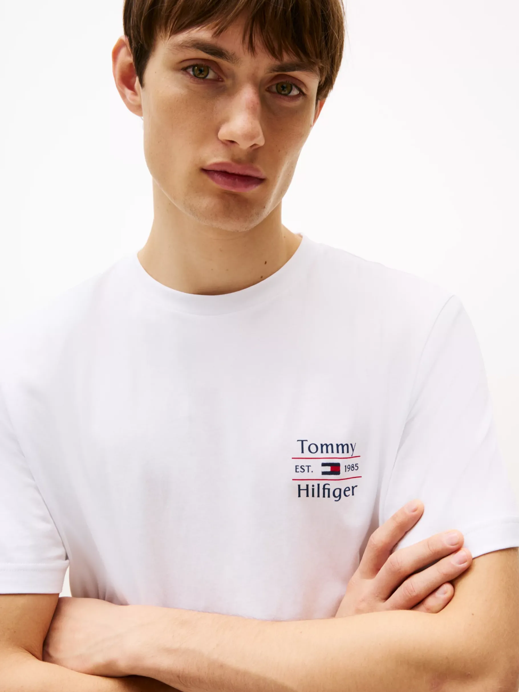 Tommy Hilfiger Rundhals-T-Shirt mit Logo WHITE Best