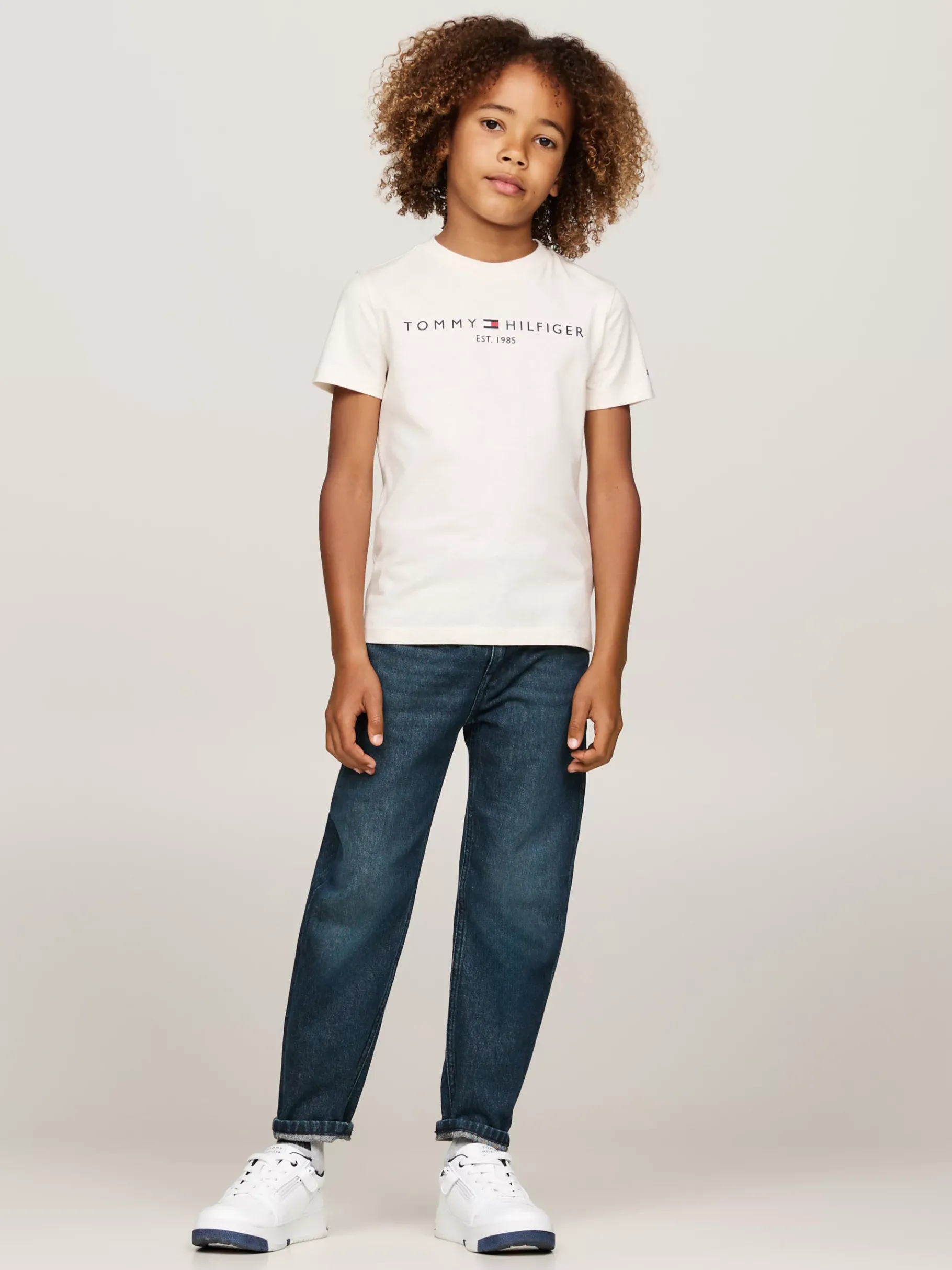 Tommy Hilfiger Rundhals-T-Shirt mit Logo CALICO HEATHER Outlet