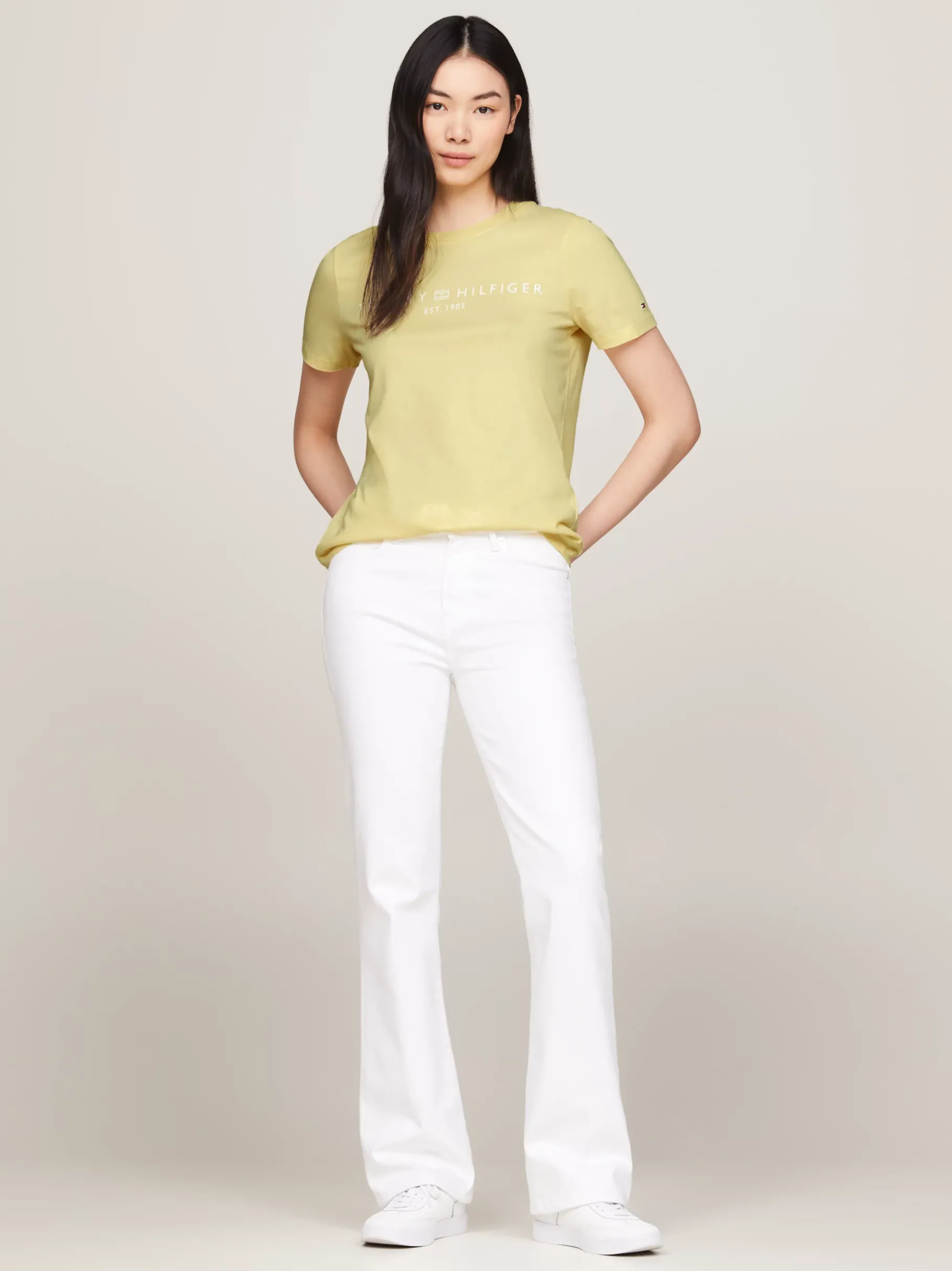 Tommy Hilfiger Rundhals-T-Shirt mit Logo LEMON ZEST Discount