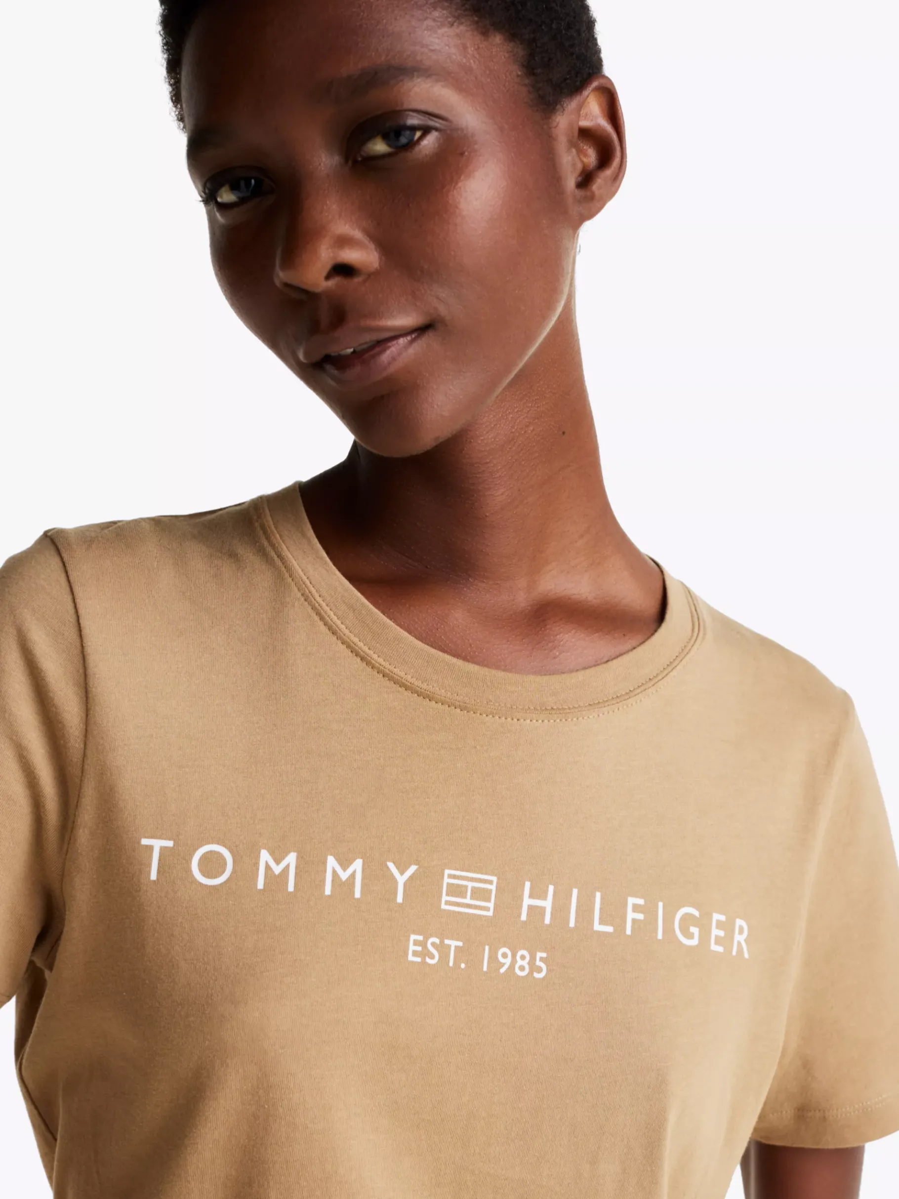 Tommy Hilfiger Rundhals-T-Shirt mit Logo SAFARI CANVAS Cheap