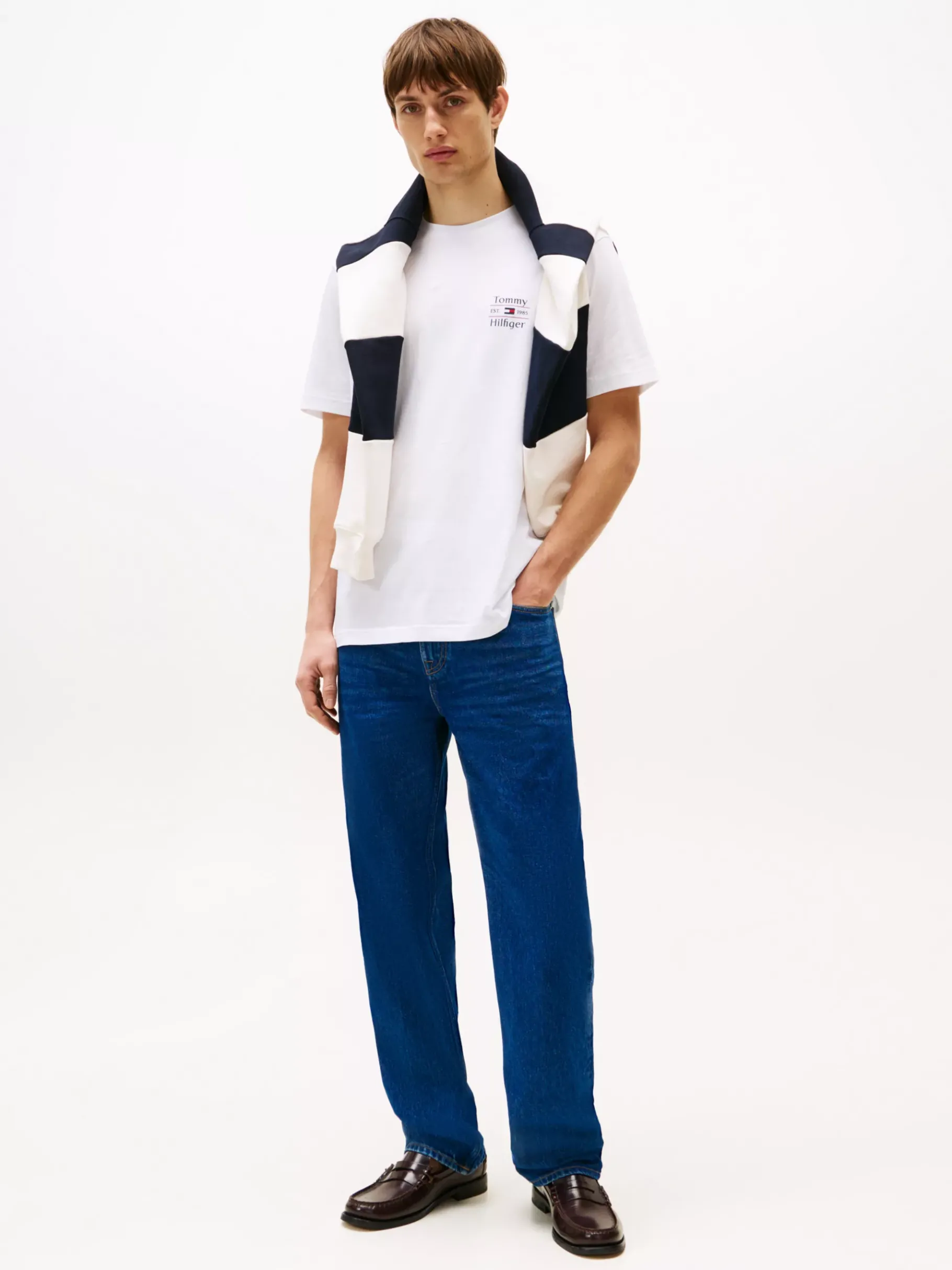 Tommy Hilfiger Rundhals-T-Shirt mit Logo WHITE Best