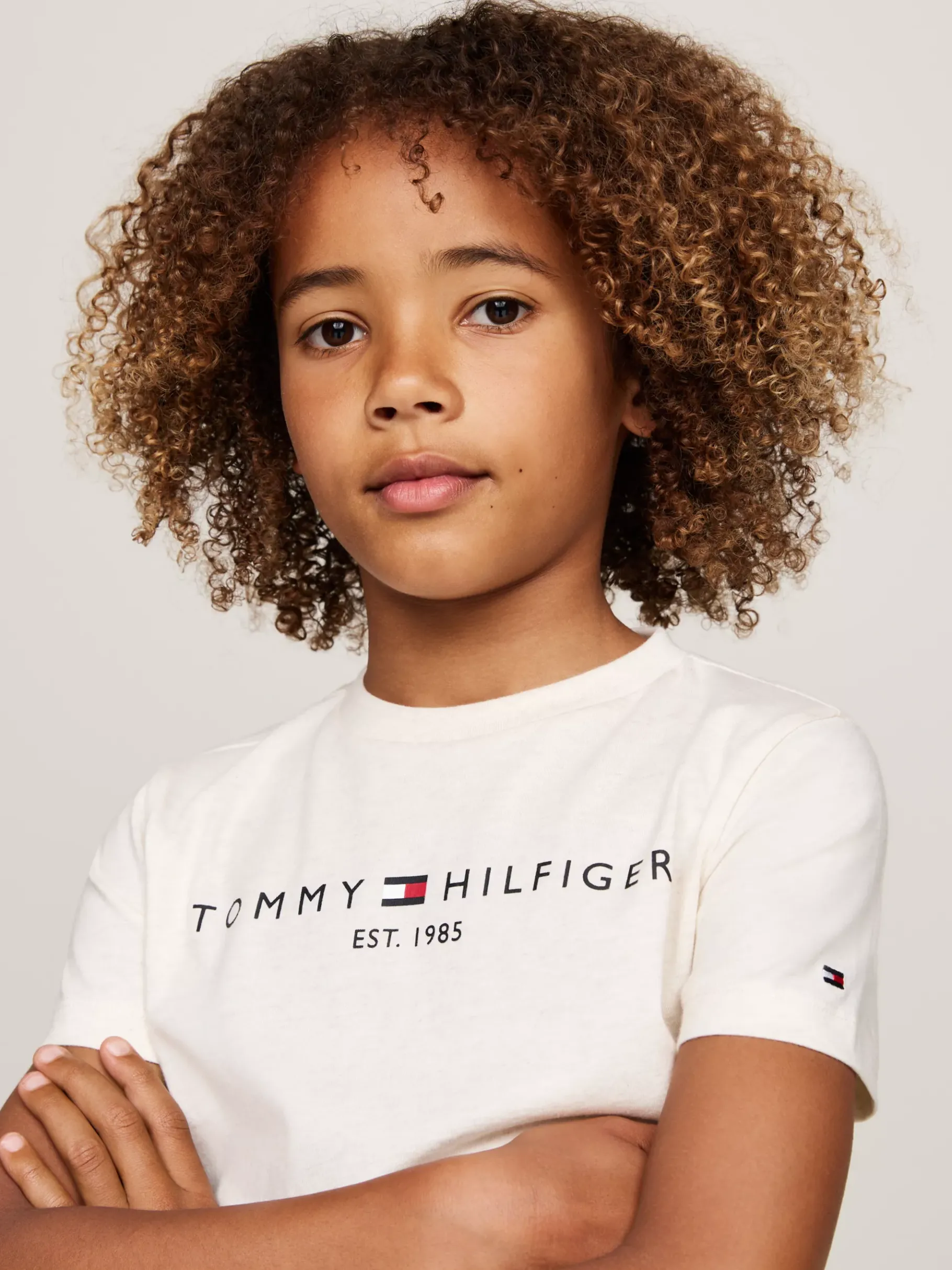 Tommy Hilfiger Rundhals-T-Shirt mit Logo CALICO HEATHER Outlet