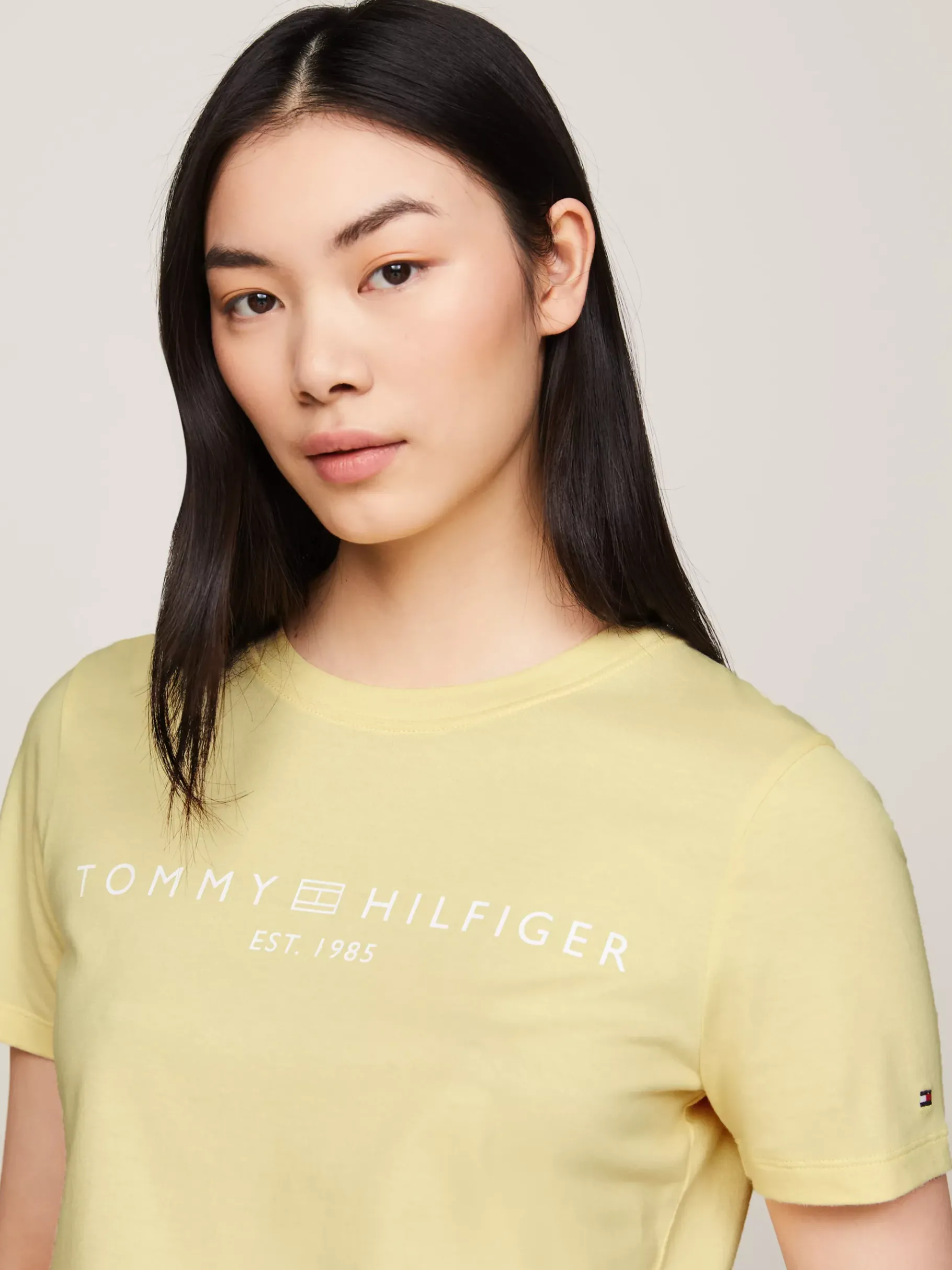 Tommy Hilfiger Rundhals-T-Shirt mit Logo LEMON ZEST Discount